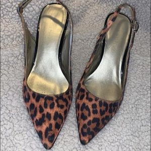 Nine West Animal Print Sling Backs